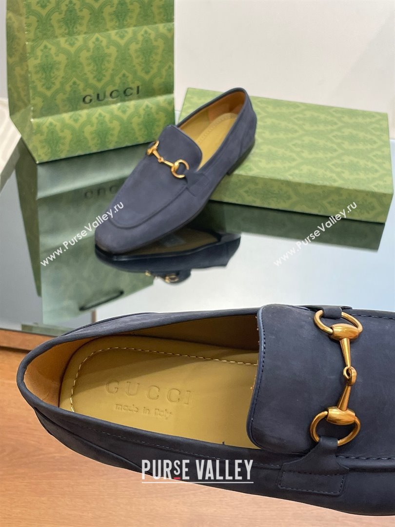 Gucci Jordaan Suede Loafers for Men Blue 2023 (SS-23120602)