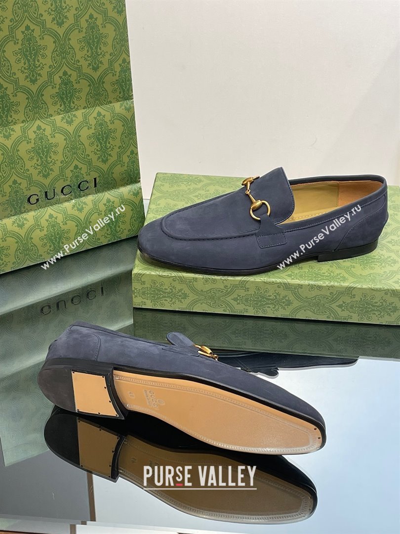 Gucci Jordaan Suede Loafers for Men Blue 2023 (SS-23120602)