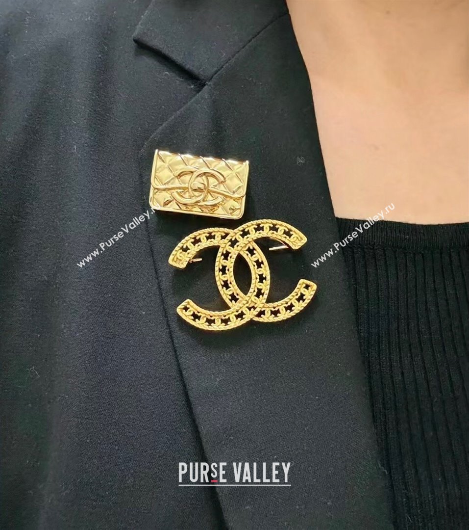 Chanel Metal Bag Brooch CH12625 Gold 2024 (YF-24012625)