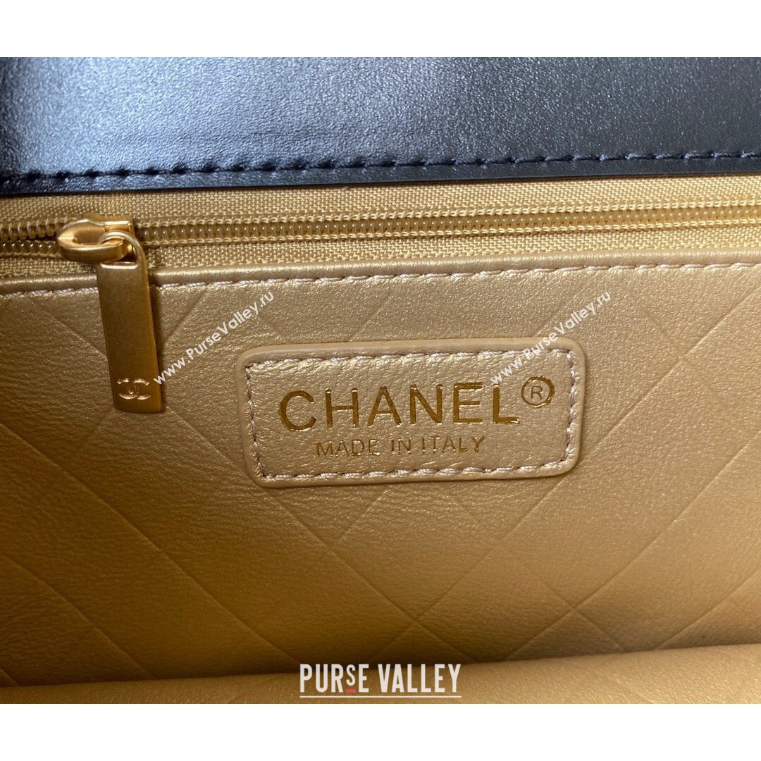 Chanel Smooth Calfskin & Vintage Metal Small Flap Bag Black 2021 (SSZ-21082810)