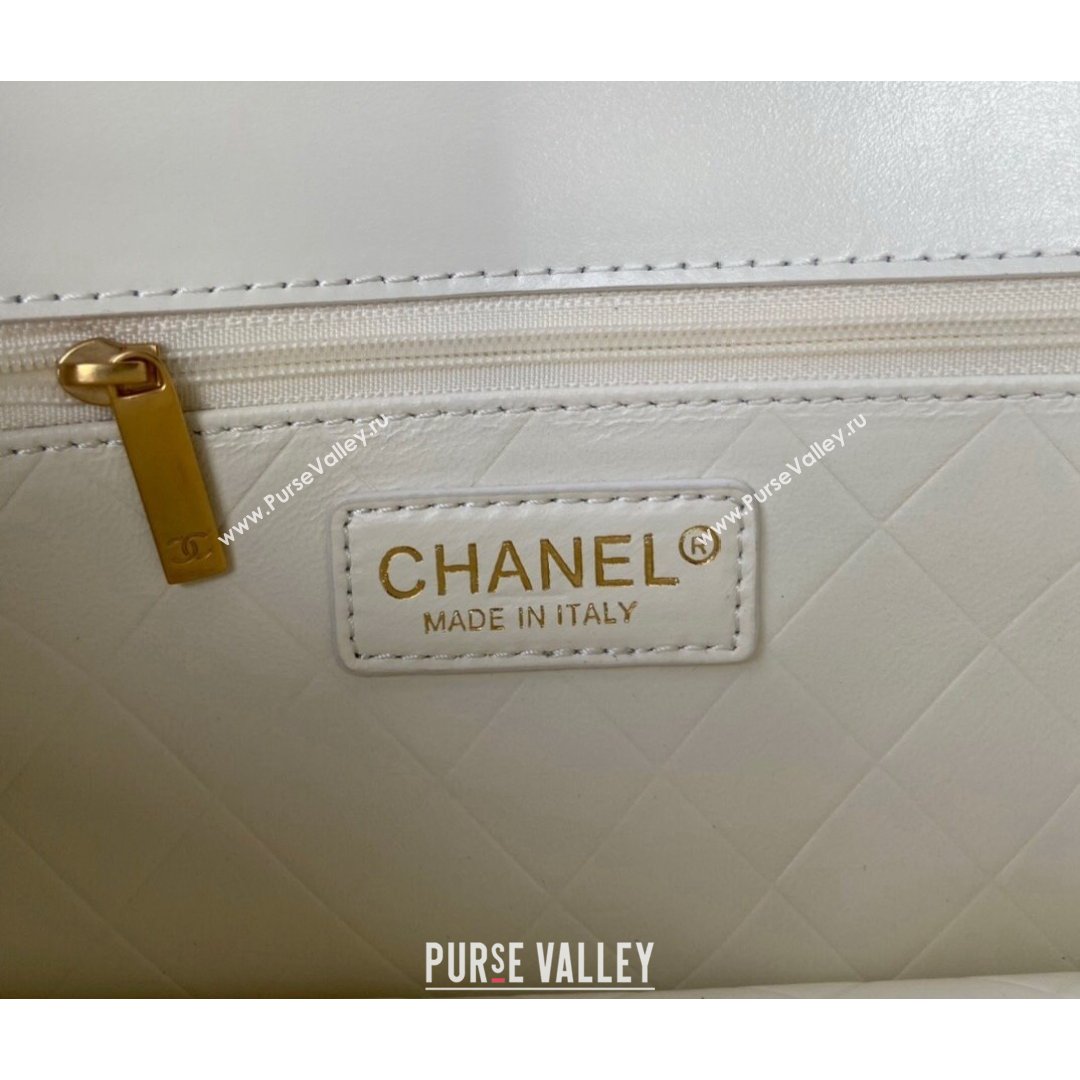 Chanel Smooth Calfskin & Vintage Metal Small Flap Bag White 2021 (SSZ-21082809)