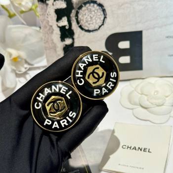 Chanel Round Stud Earrings CH12626 Black 2024 (YF-24012626)