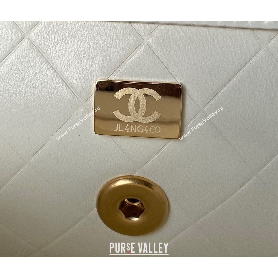 Chanel Smooth Calfskin & Vintage Metal Small Flap Bag White 2021 (SSZ-21082809)