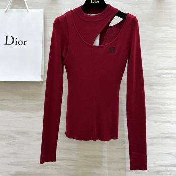 Dior Miss Dior Knit Sweater D101810 Burgundy 2024 (Q-24101810)