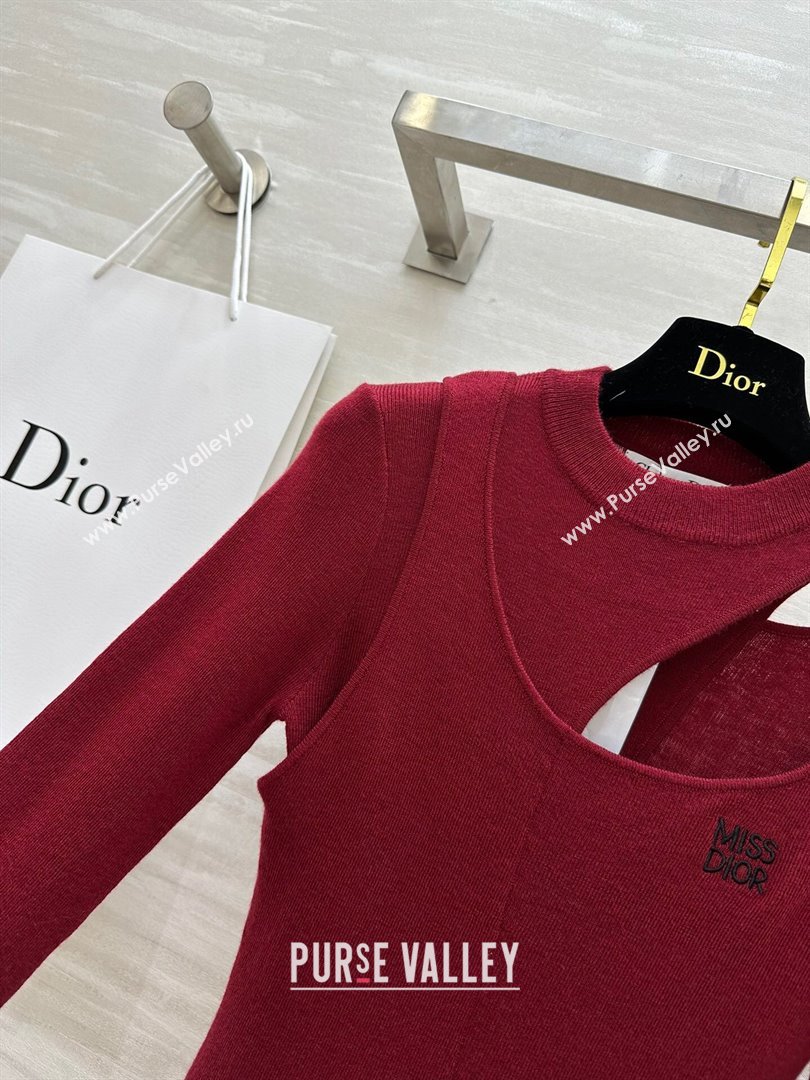 Dior Miss Dior Knit Sweater D101810 Burgundy 2024 (Q-24101810)