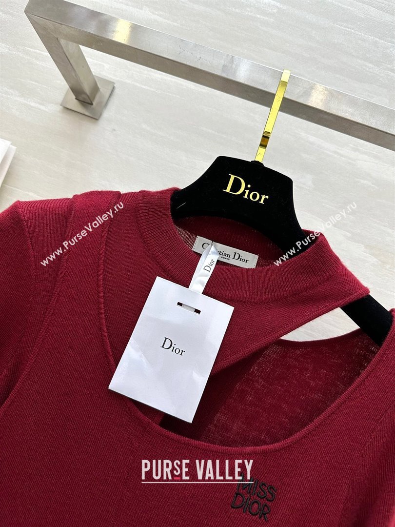 Dior Miss Dior Knit Sweater D101810 Burgundy 2024 (Q-24101810)