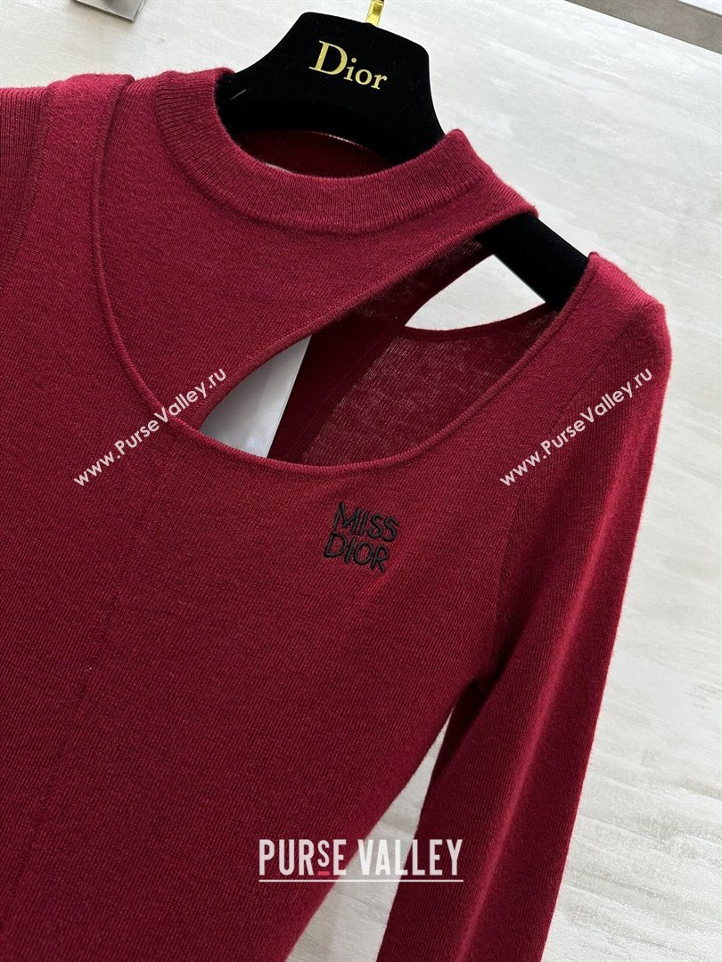 Dior Miss Dior Knit Sweater D101810 Burgundy 2024 (Q-24101810)