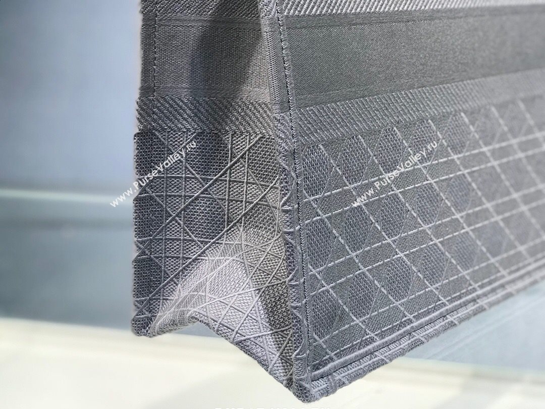 Dior Large Book Tote Bag in Grey Cannage Embroidery 2020 (XXG-20112633)