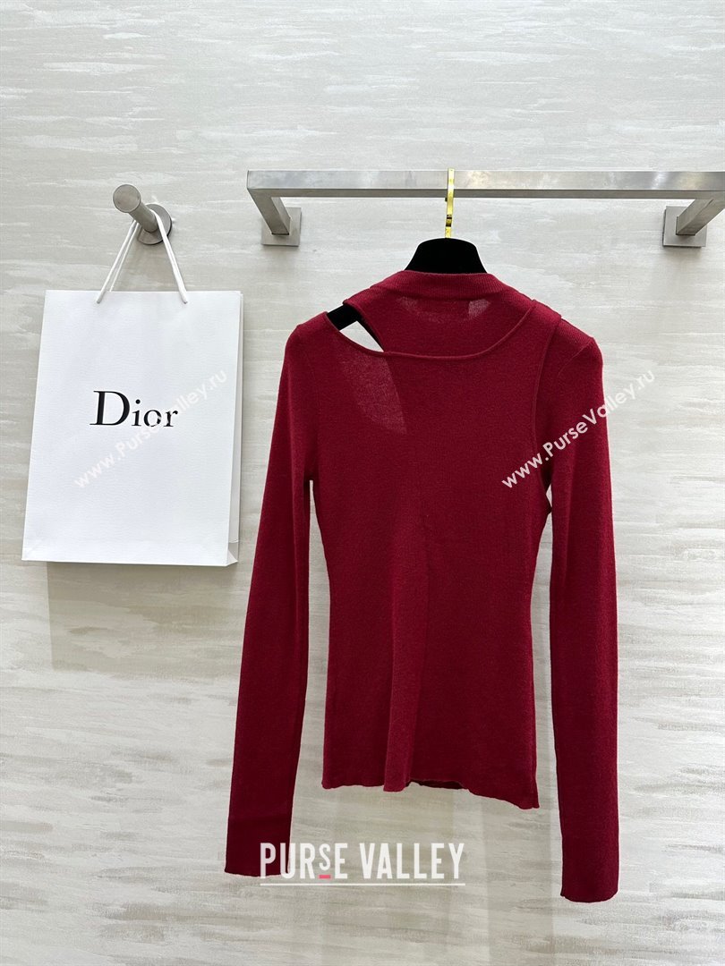 Dior Miss Dior Knit Sweater D101810 Burgundy 2024 (Q-24101810)