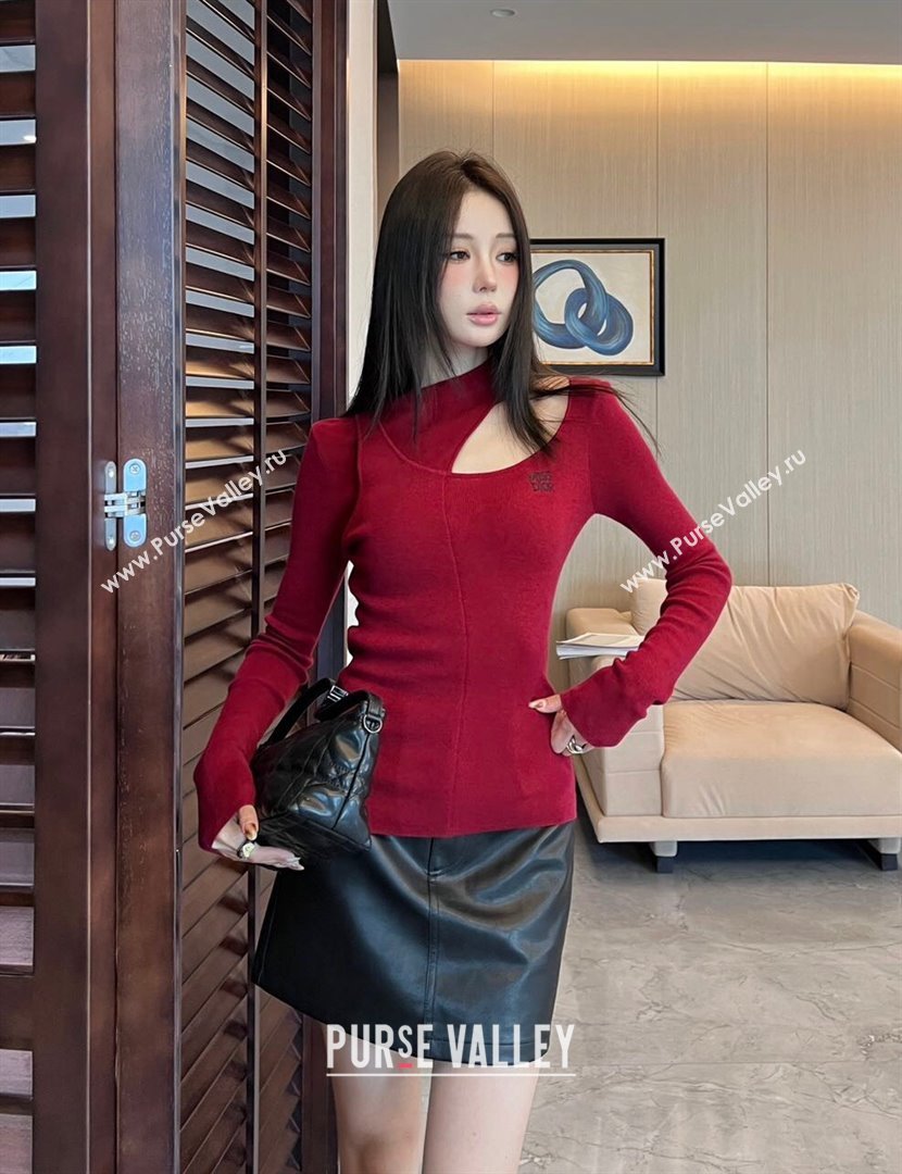 Dior Miss Dior Knit Sweater D101810 Burgundy 2024 (Q-24101810)