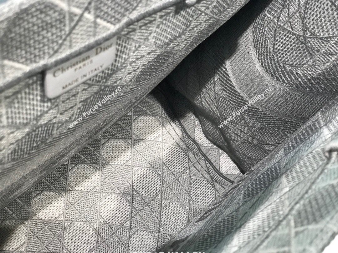 Dior Large Book Tote Bag in Grey Cannage Embroidery 2020 (XXG-20112633)