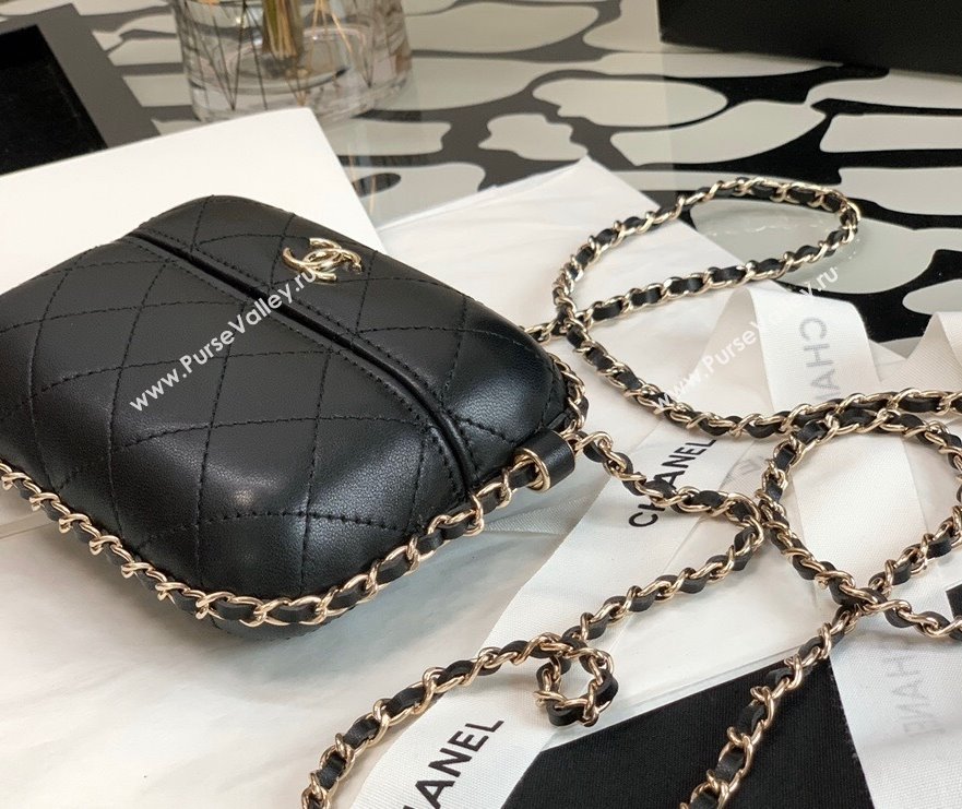 Chanel Lambskin Clutch with Chain AP2207 Black 2021 (JY-21101233)