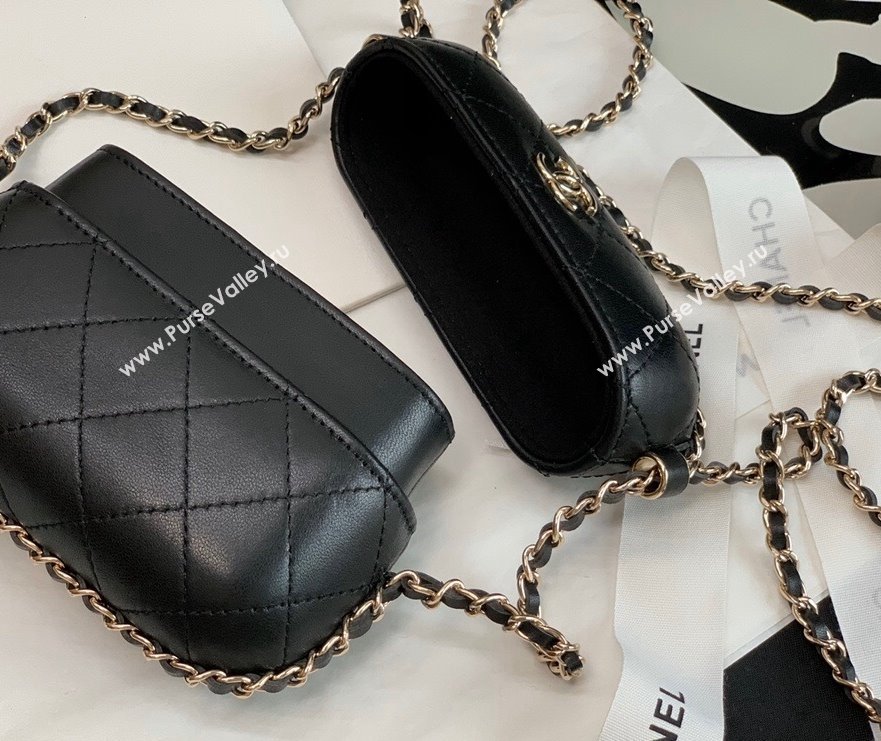 Chanel Lambskin Clutch with Chain AP2207 Black 2021 (JY-21101233)