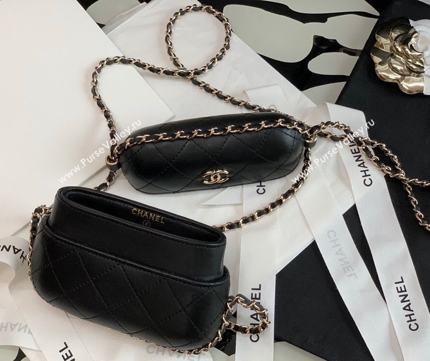 Chanel Lambskin Clutch with Chain AP2207 Black 2021 (JY-21101233)