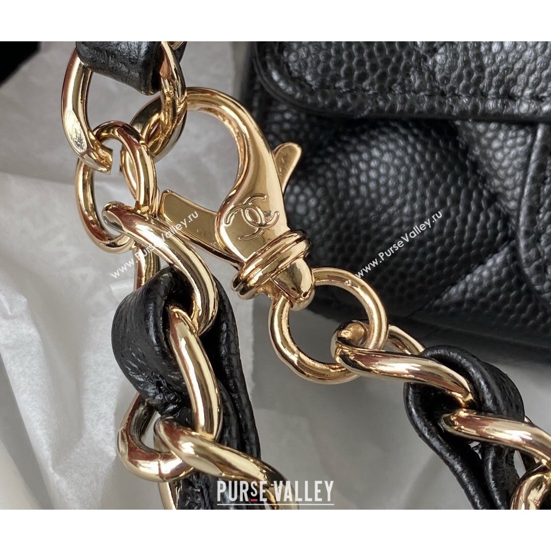 Chanel Grained Calfskin Mini Belt Bag AP2305 Black 2021 (SSZ-21082813)