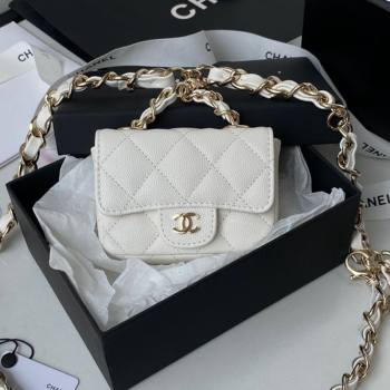 Chanel Grained Calfskin Mini Belt Bag AP2305 White 2021 (SSZ-21082814)