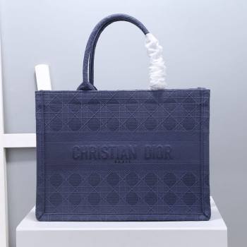 Dior Small Book Tote Bag in Blue Cannage Embroidery 2020 (XXG-20112629)