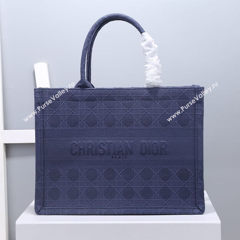 Dior Small Book Tote Bag in Blue Cannage Embroidery 2020 (XXG-20112629)