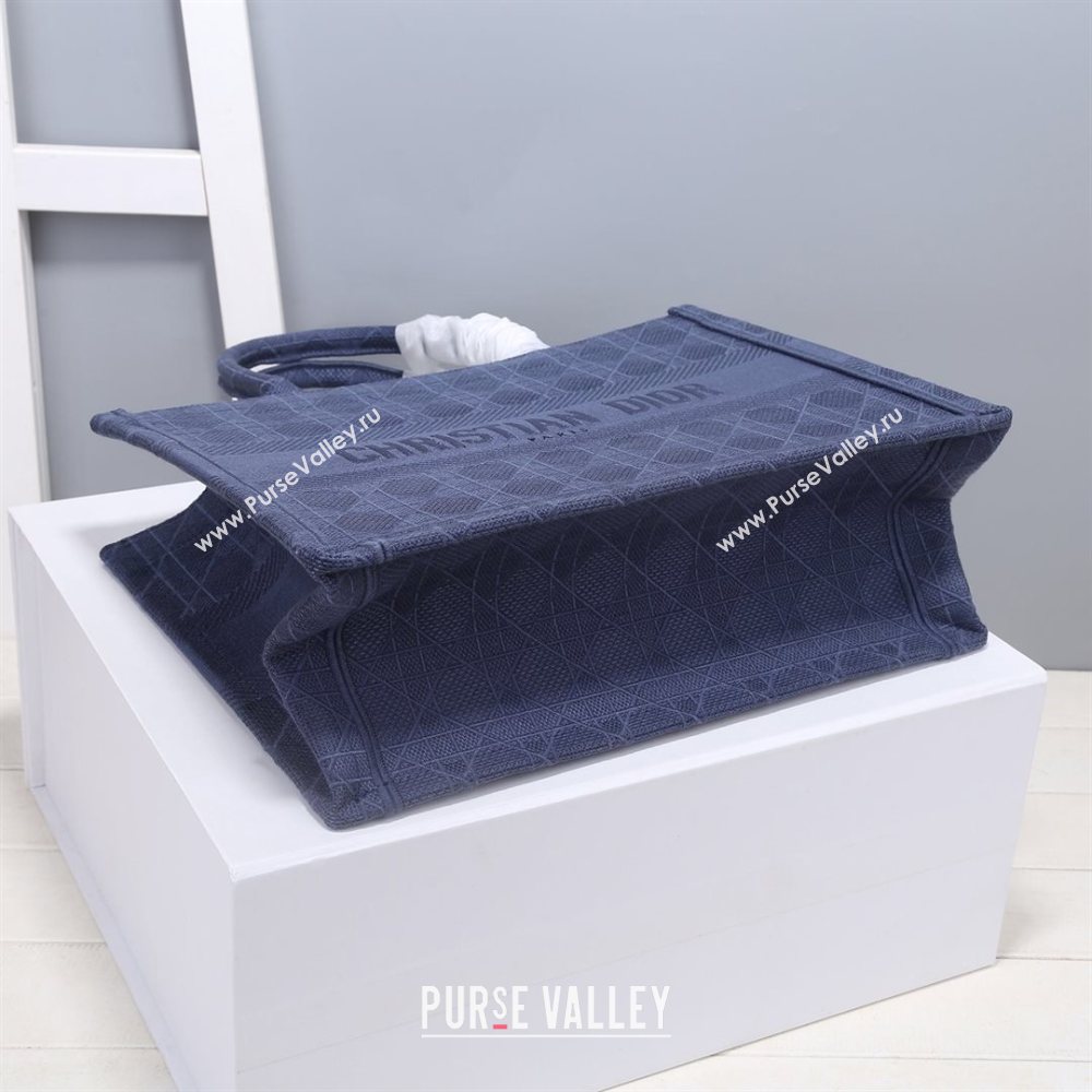 Dior Small Book Tote Bag in Blue Cannage Embroidery 2020 (XXG-20112629)