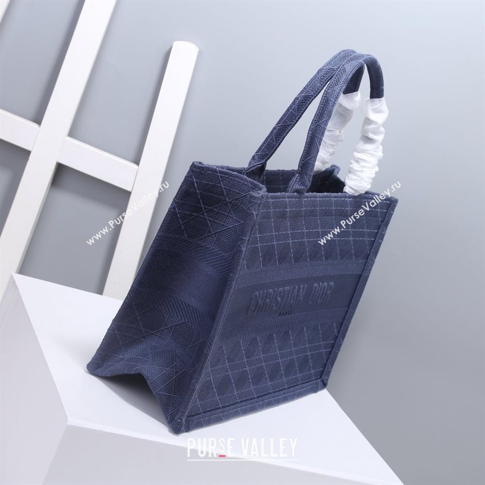 Dior Small Book Tote Bag in Blue Cannage Embroidery 2020 (XXG-20112629)