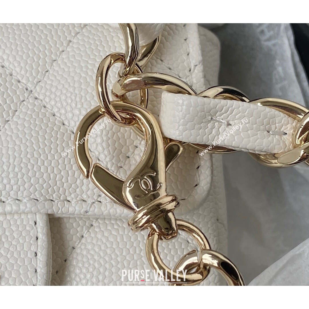 Chanel Grained Calfskin Mini Belt Bag AP2305 White 2021 (SSZ-21082814)