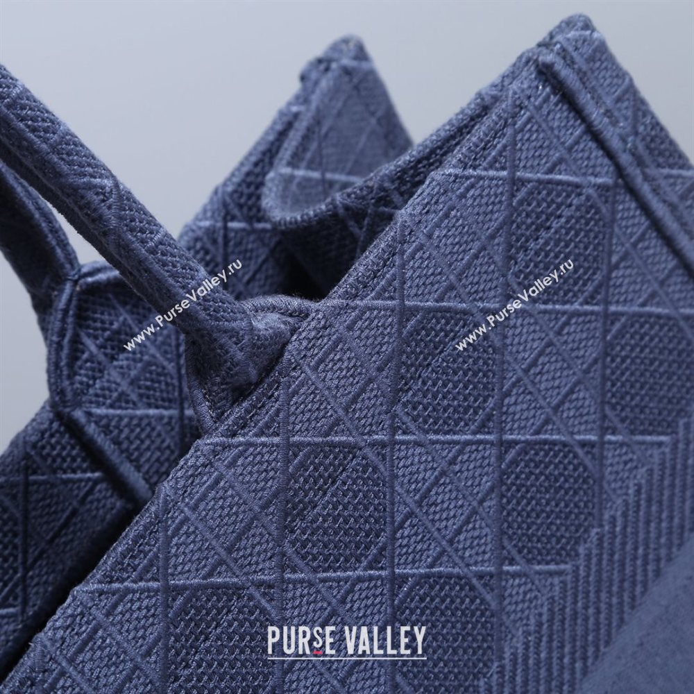 Dior Small Book Tote Bag in Blue Cannage Embroidery 2020 (XXG-20112629)