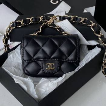 Chanel Lambskin Mini Belt Bag AP2305 Black 2021 (SSZ-21082815)