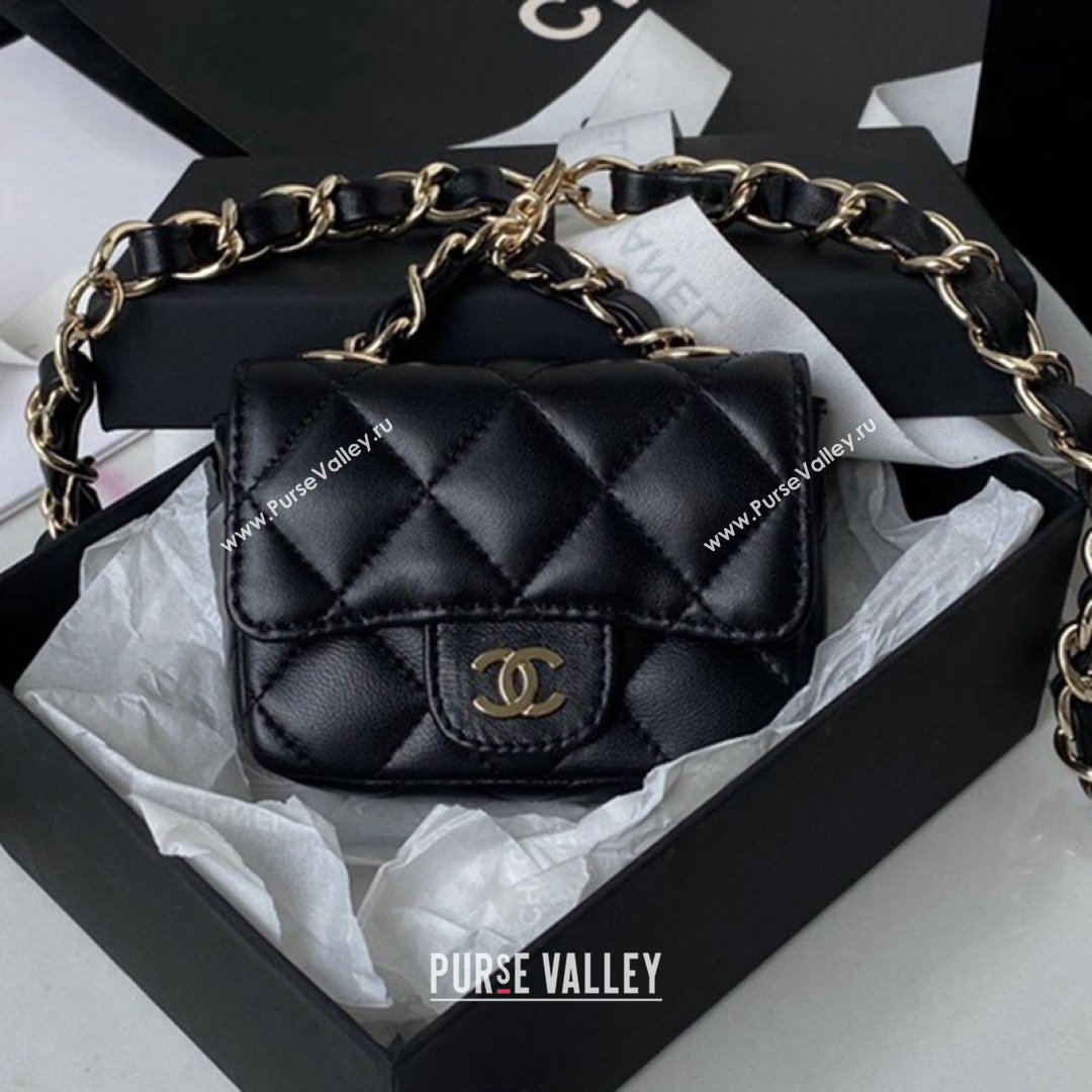 Chanel Lambskin Mini Belt Bag AP2305 Black 2021 (SSZ-21082815)