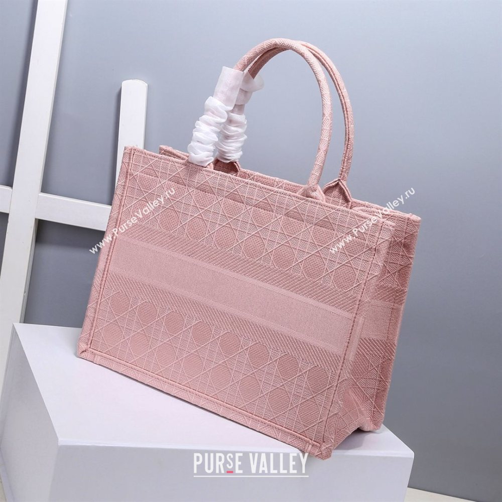 Dior Small Book Tote Bag in Pink Cannage Embroidery 2020 (XXG-20112630)