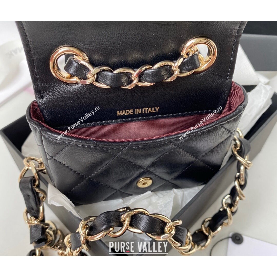 Chanel Lambskin Mini Belt Bag AP2305 Black 2021 (SSZ-21082815)