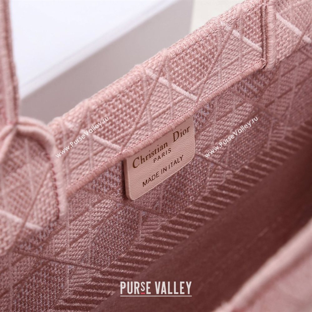 Dior Small Book Tote Bag in Pink Cannage Embroidery 2020 (XXG-20112630)