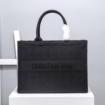 Dior Small Book Tote Bag in Black Cannage Embroidery 2020 (XXG-20112631)