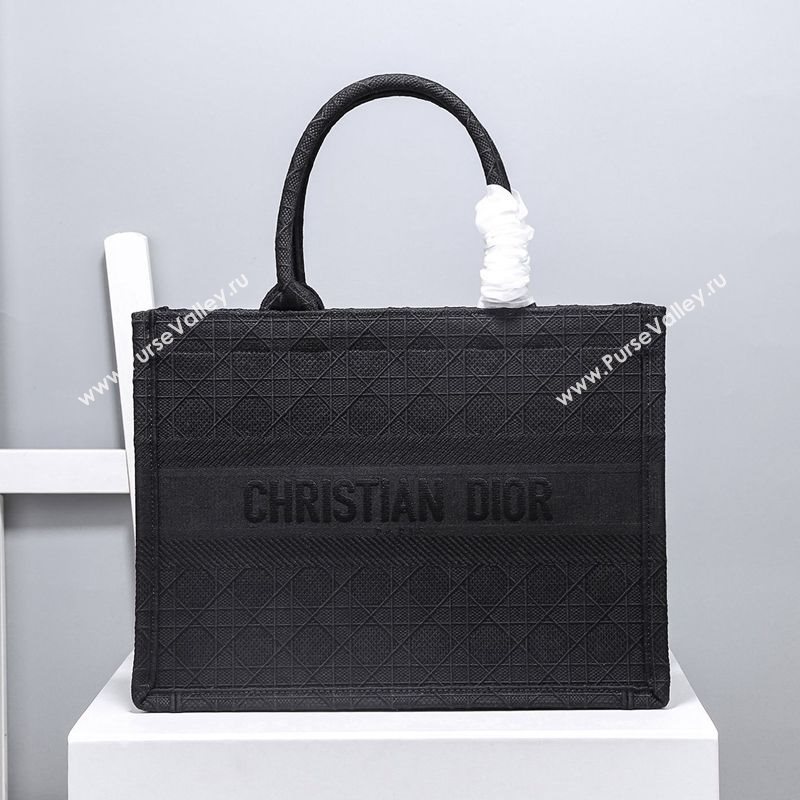 Dior Small Book Tote Bag in Black Cannage Embroidery 2020 (XXG-20112631)