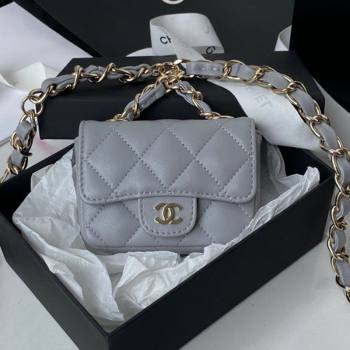 Chanel Lambskin Mini Belt Bag AP2305 Gray 2021 (SSZ-21082816)
