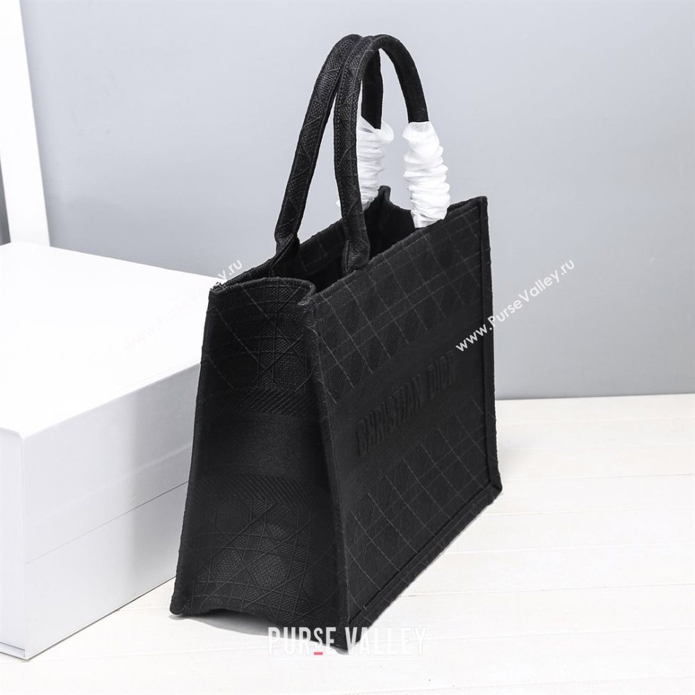 Dior Small Book Tote Bag in Black Cannage Embroidery 2020 (XXG-20112631)