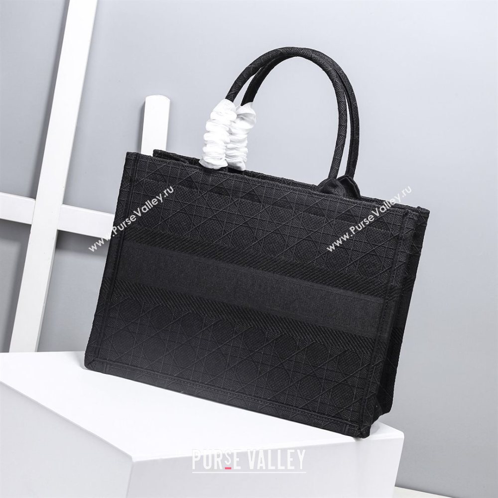 Dior Small Book Tote Bag in Black Cannage Embroidery 2020 (XXG-20112631)