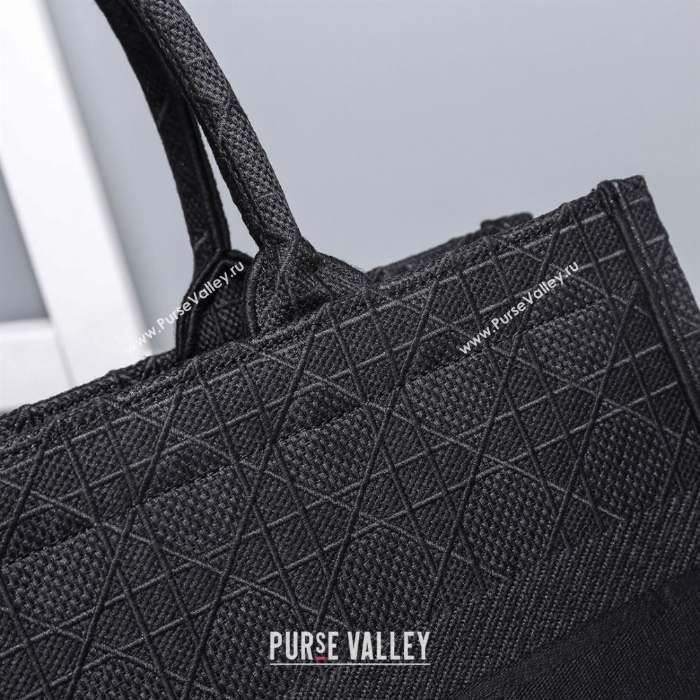 Dior Small Book Tote Bag in Black Cannage Embroidery 2020 (XXG-20112631)