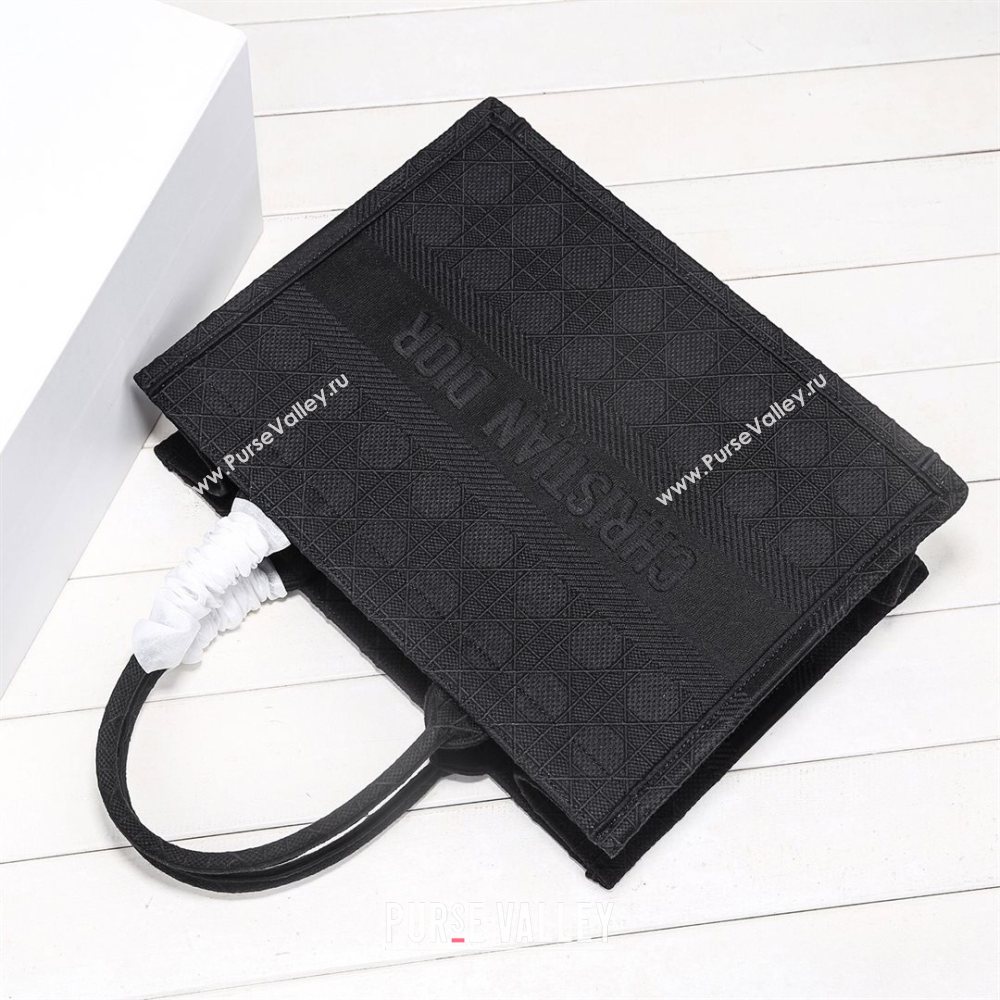 Dior Small Book Tote Bag in Black Cannage Embroidery 2020 (XXG-20112631)