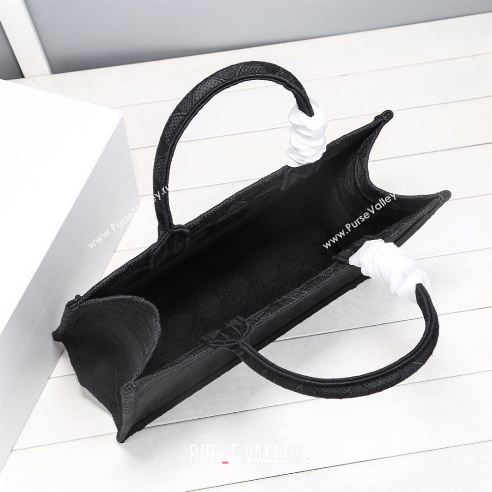 Dior Small Book Tote Bag in Black Cannage Embroidery 2020 (XXG-20112631)