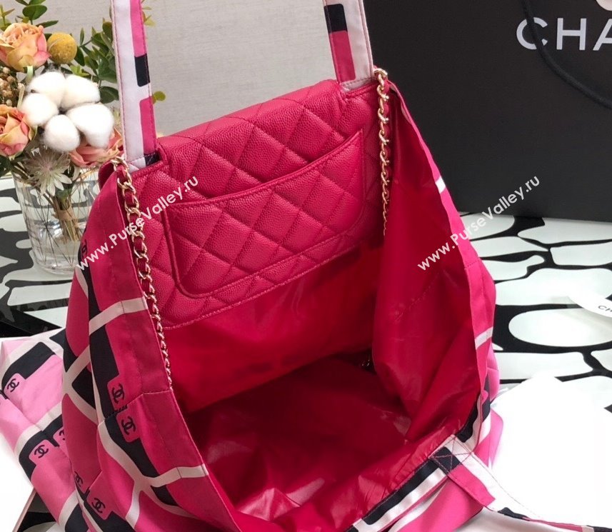 Chanel Printed Fabric Foldable Shopping Bag AP2095 Pink 2021 (JY-21101235)