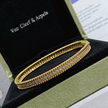 Van Cleef Arpels Perlee Crystal Bracelet, 1 row V12637 Yellow Gold 2024 (YF-24012637)