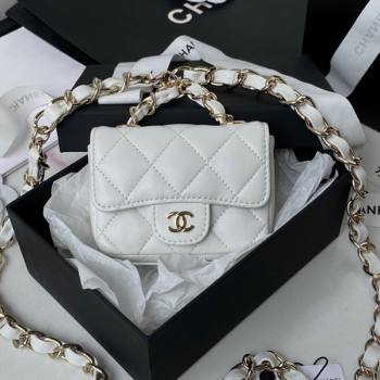 Chanel Lambskin Mini Belt Bag AP2305 White 2021 (SSZ-21082817)