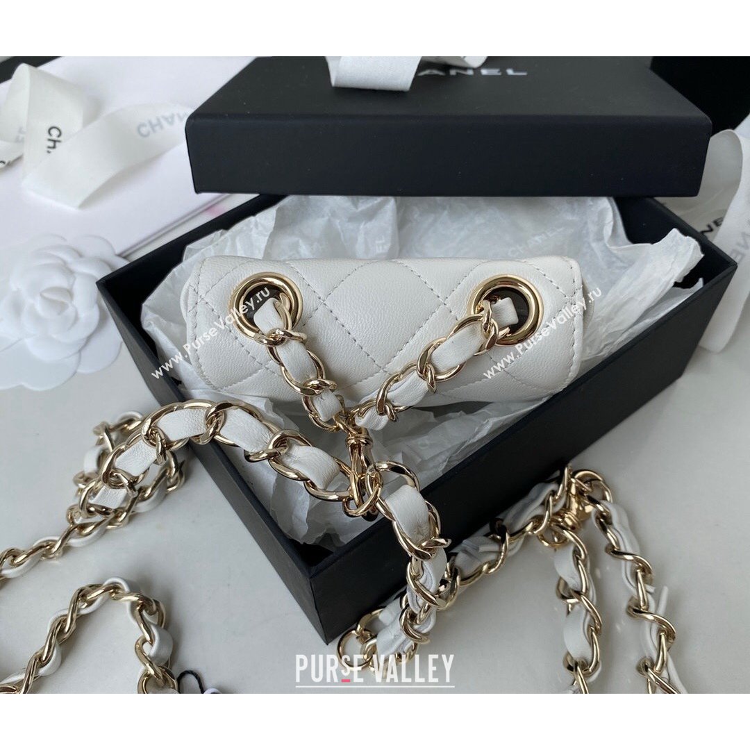 Chanel Lambskin Mini Belt Bag AP2305 White 2021 (SSZ-21082817)