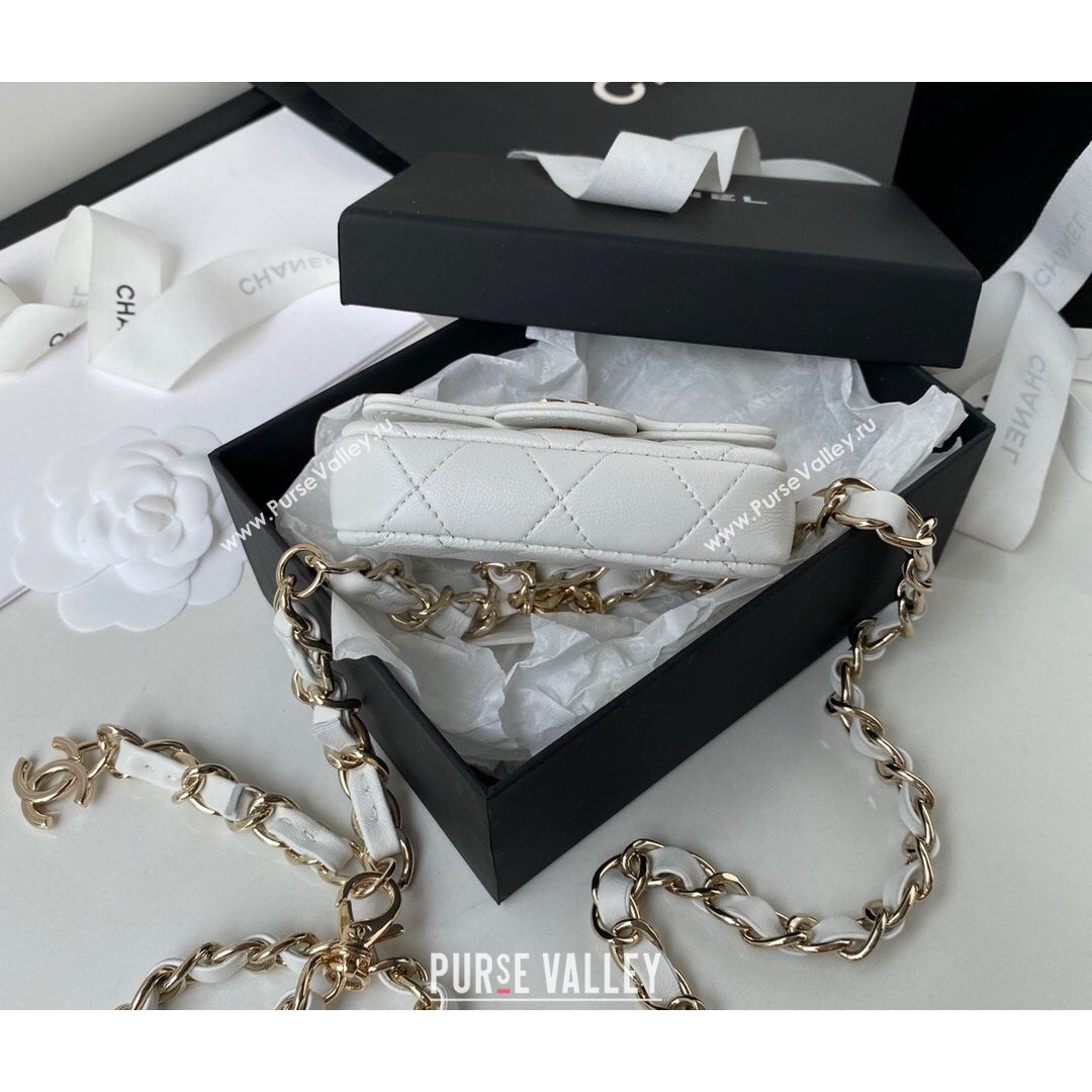 Chanel Lambskin Mini Belt Bag AP2305 White 2021 (SSZ-21082817)