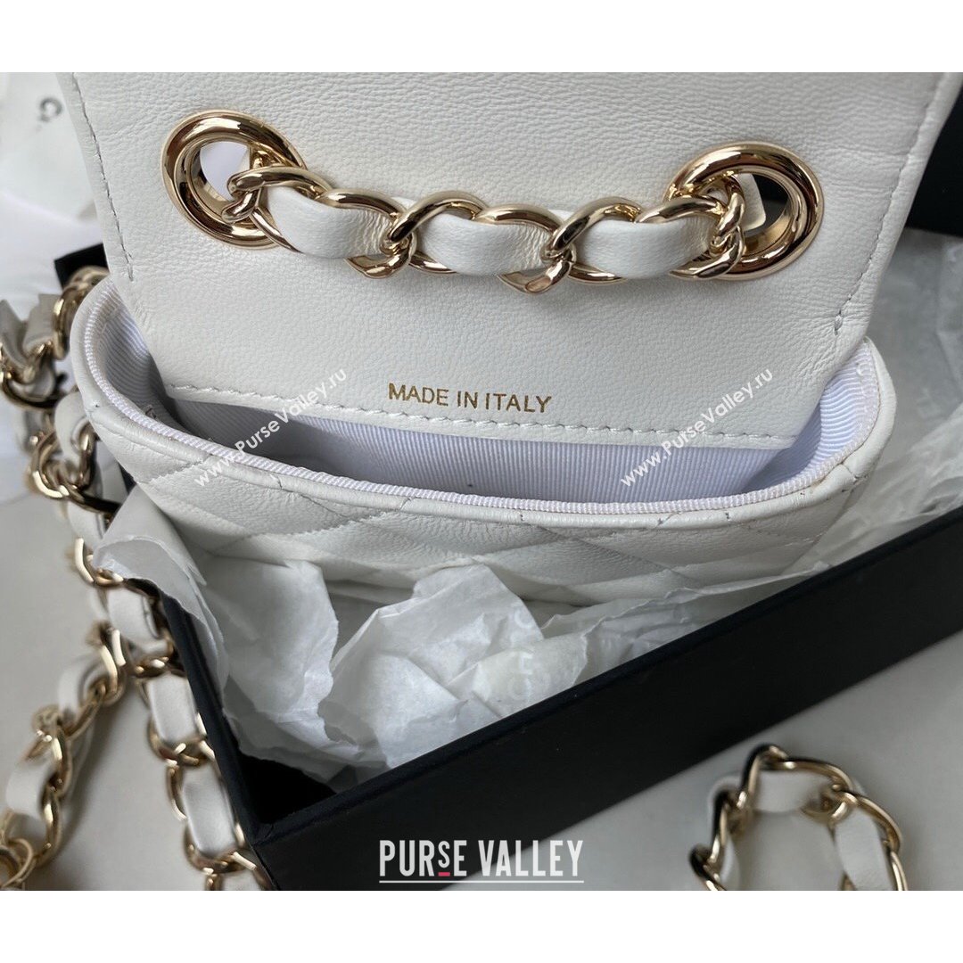 Chanel Lambskin Mini Belt Bag AP2305 White 2021 (SSZ-21082817)