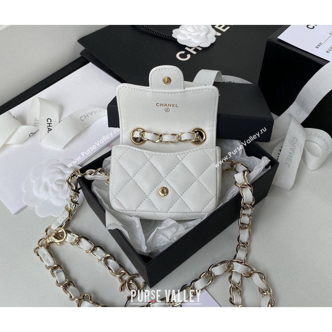 Chanel Lambskin Mini Belt Bag AP2305 White 2021 (SSZ-21082817)