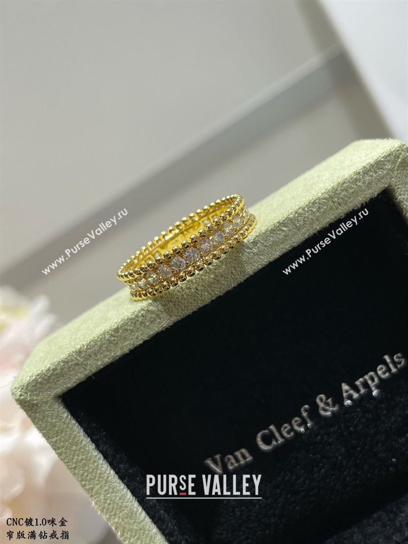 Van Cleef Arpels Perlee Crystal Ring, 1 row V12638 Yellow Gold 2024 (YF-24012638)