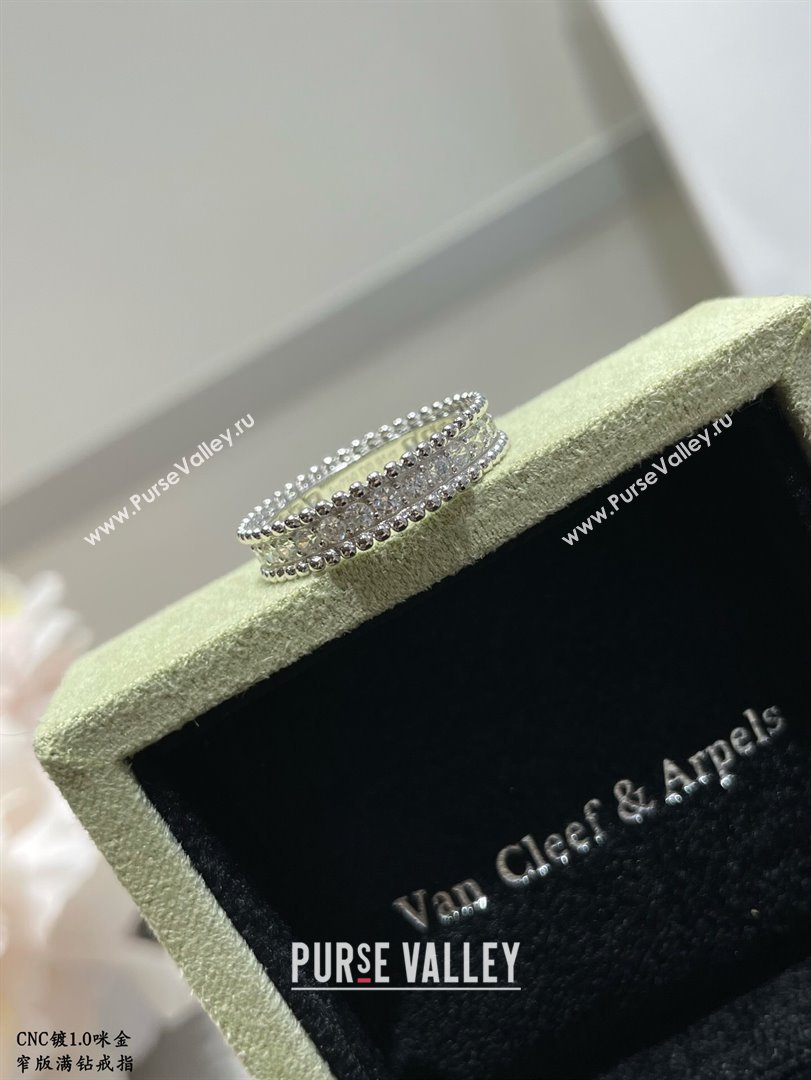 Van Cleef Arpels Perlee Crystal Ring, 1 row V12640 Silver 2024 (YF-24012640)