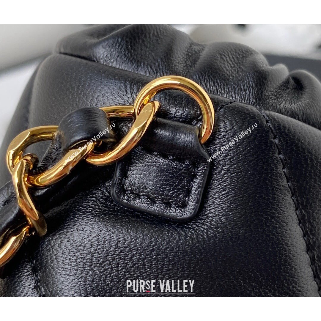 Chanel Lambskin Bucket Clutch with Chain and Rings AP2330 Black 2021 (SSZ-21082818)