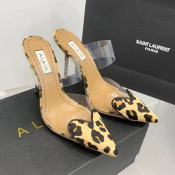 Alaia Heart Heel Mules 10.5cm in PVC and Horse Hair Brown 2023 (KE-23120723)